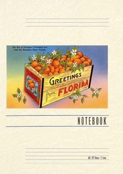 Paperback Vintage Lined Notebook Greetings from Florida, Orange Crate Book