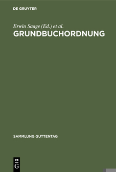 Hardcover Grundbuchordnung [German] Book
