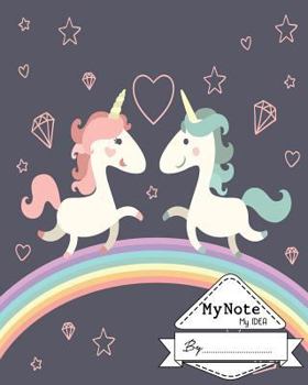 Paperback Notebook: My Note My Idea,8 x 10, 110 pages: Couple Unicorn: (School Notebooks) Book