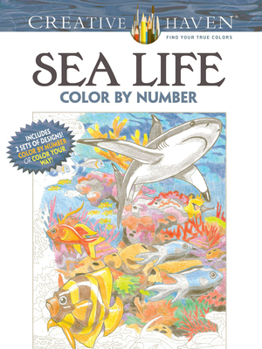 Paperback Creative Haven Sea Life Color by Number Coloring Book