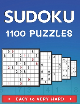 Paperback 1100 Sudoku Puzzles Easy to Very Hard: Sudoku Puzzle Book with Solutions For Adults and Teens 192 Easy + 240 Medium + 300 Hard + 368 Expert Volume 2 Book