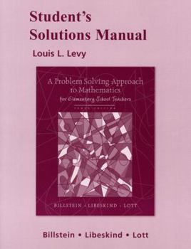 Paperback Student's Solutions Manual for a Problem Solving Approach to Mathematics for Elementary School Teachers Book