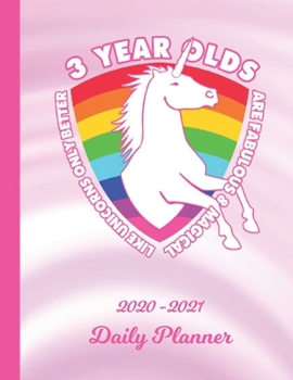 Daily Planner: 3 Year Old 3rd B-Day Pink 1 Year Organizer (12 Months) | 2020 - 2021 Planning | I'm Three Appointment Calendar Schedule | 365 Pages for ... | Plan Each Day, Set Goals & Get Stuff Done