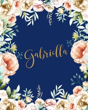 Paperback Gabriella Dotted Journal: Personalized Notebook Creative Journaling Custom Name Dotted Bujo Notes Writing Journal Pretty Blue Watercolor Flowers Book