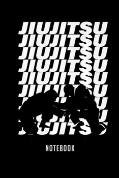 Paperback Notebook: Jiu jitsu bjj silhouette apparel clothing gear men women kid Notebook-6x9(100 pages)Blank Lined Paperback Journal For Book