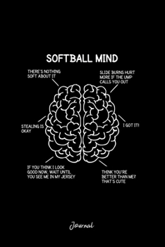 Journal: Dot Grid Journal - Softball Player Think Sayings Brain Funny Christmas Gift - Black Dotted Diary, Planner, Gratitude, Writing, Travel, Goal, Bullet Notebook