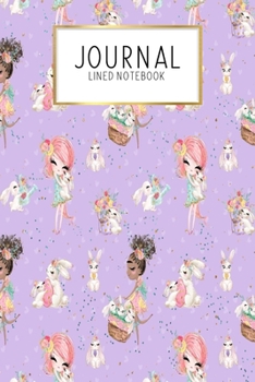 Paperback Journal Lined Notebook: Easter Bunny Spring - Blank Lined Journal - Gratitude Journal - 6" x 9" 100 Pg -Motivational Quotes - Self-Care - Diar Book