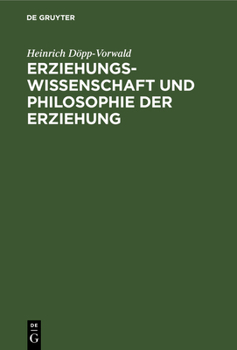 Hardcover Erziehungswissenschaft Und Philosophie Der Erziehung [German] Book