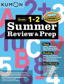 Paperback Kumon Summer Review and Prep 1-2 Book