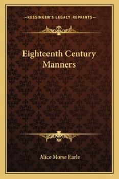 Paperback Eighteenth Century Manners Book