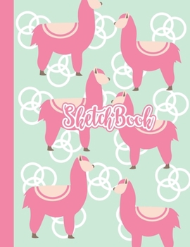 SKETCHBOOK: Cute Blank Notebook for Sketching and Picture Space with Funny Llama Pattern, Unlined Paper Book for Drawing, Journaling and Doodling, Perfect for Creative Kids