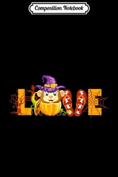 Composition Notebook: LOVE Monkey Pumpkin Flip Flop Funny Halloween Gift Idea  Journal/Notebook Blank Lined Ruled 6x9 100 Pages