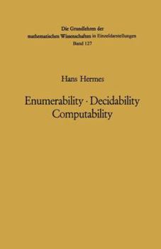 Hardcover Enumerability . Decidability Computability: An Introduction to the Theory of Recursive Functions Book