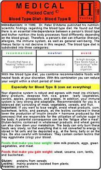 Misc. Blood Type Diet, Blood Type B Book