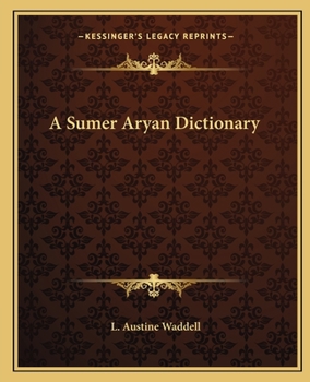 Paperback A Sumer Aryan Dictionary Book