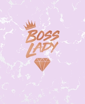 Boss Lady: Inspirational Quote Notebook, Radiant Pink Marble and Rose Gold | 7.5 x 9.25, 120 Wide Ruled Pages