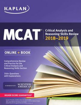Paperback MCAT Critical Analysis and Reasoning Skills Review 2018-2019: Online + Book