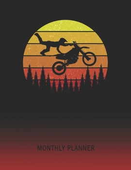 Monthly Planner: Motocross | 2 Year Planning for Jan 2020 to Dec 2021 | Retro Vintage Sunset Cover | January 20 - December 21 | Planning Organizer ... | Plan Days, Set Goals & Get Stuff Done
