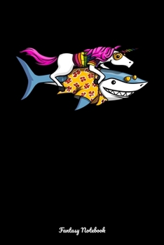Paperback Fantasy Notebook: Unicorn Riding Shark Notebook Book