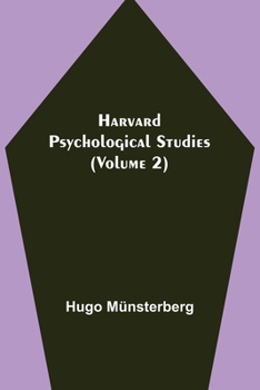 Paperback Harvard Psychological Studies (Volume 2) Book