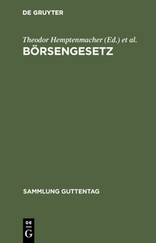 Hardcover Börsengesetz [German] Book