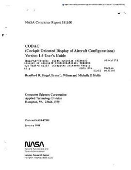 Paperback Codac (Cockpit Oriented Display of Aircraft Configurations) Version 1.4 User's Guide Book