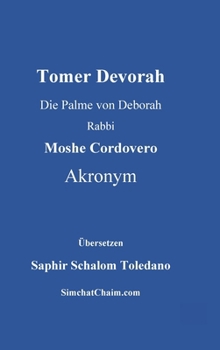 Hardcover Tomer Devorah - Die Palme von Deborah [German] [Large Print] Book