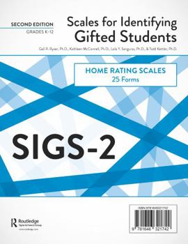 Loose Leaf Scales for Identifying Gifted Students (SIGS-2): Home Rating Scale Forms (25 Forms) Book