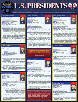 Paperback U.S. Presidents: A Quickstudy Laminated Reference Guide Book