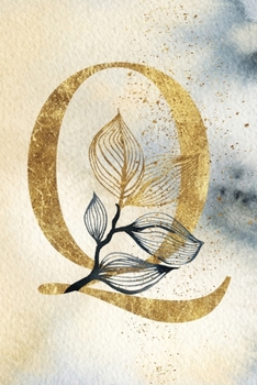 Monogram Notebook Q: 6 x 9 Gold Initial Diary for Women (Personalized Letter Design)