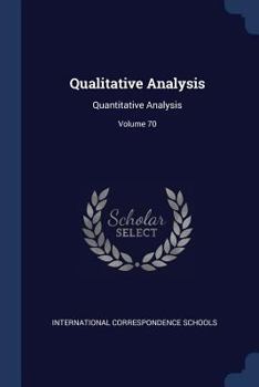 Paperback Qualitative Analysis: Quantitative Analysis; Volume 70 Book