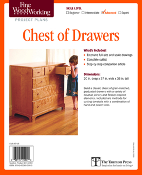 Misc. Supplies Fine Woodworking's Chest of Drawers Plan Book
