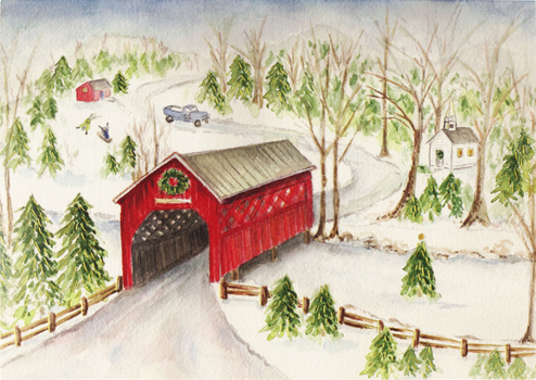Misc. Covered Bridge Deluxe Boxed Holiday Cards Book
