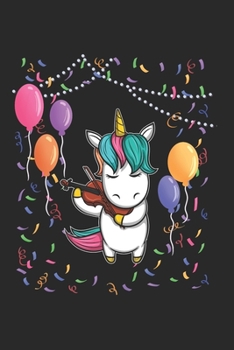 Paperback Party Violine Music Unicorn Notebook: Graph Paper 1cm Journal 6x9 - 120 Pages Book