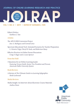 Paperback Journal of Online Learning Research and Practice: Vol. 7, No. 2, 2019 Book