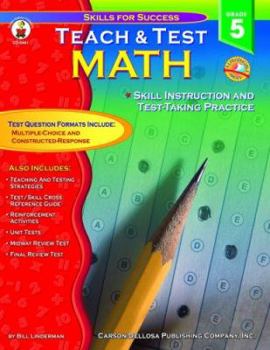 Paperback Teach & Test Math, Grade 5 Book
