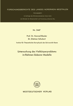 Paperback Untersuchung des Vielkörperproblems im Rahmen lösbarer Modelle [German] Book