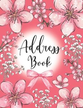 Address Book: Large Print Phone Book & Addresses Book with Tabs, Floral Design