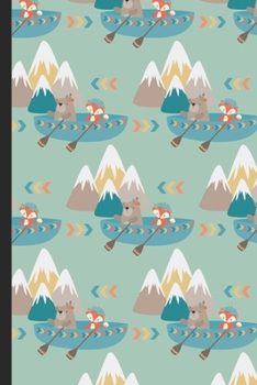 Notebook Journal: Beautiful Winter Wilderness Animals Bear and Fox in Boat with Mountains Cover Design. Perfect Gift for Boys Girls and Adults of All Ages.
