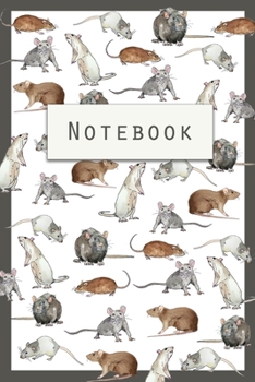 Paperback Rat Notebook: Cute Notebook with Rats - Chinese New Year of the Rat - Watercolor Paintings Book