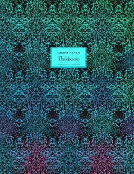 Paperback Square Grid Journal - Graph Paper Notebook - Pink Blue Green: Soft Cover, Large 8.5 x 11 Book