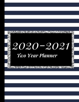 Paperback 2020-2021 Two Year Planner: Cool Striped Black Cover-2-year Monthly Jan - Dec 2020-2021 Daily Weekly Monthly Calendar Planner- Large 24 Months 8.5 Book