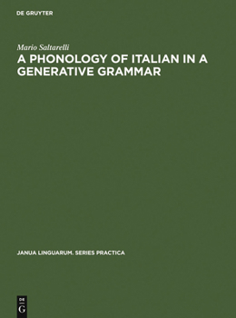 Hardcover A Phonology of Italian in a Generative Grammar Book