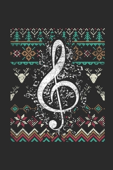 Paperback Ugly Christmas Sweater - Music: Blank Lined Notebook - Journal for Ugly Christmas Gift And New Year Gift Idea Book
