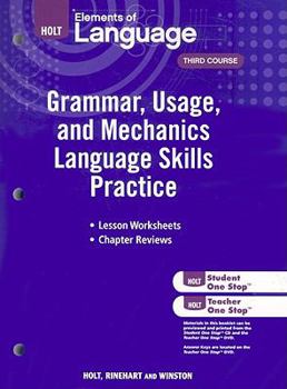 Paperback Elements of Language: Grammar Usage and Mechanics Language Skills Practice Grade 9 Book
