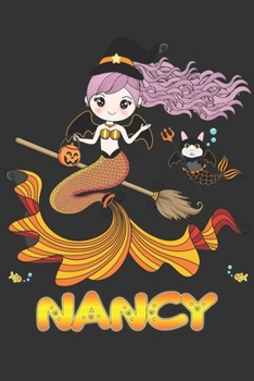 Nancy: Nancy Halloween Beautiful Mermaid Witch, Create An Emotional Moment For Nancy?, Show Nancy You Care With This Personal Custom Gift With Nancy's Very Own Planner Calendar Notebook Journal