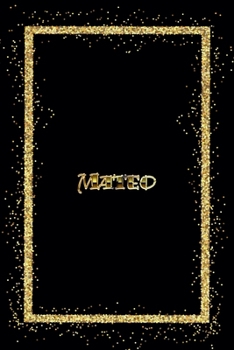 Mateo: Name Mateo Monogram Notebook - 120 Pages - Size 6x9, Soft Cover, Matte Finish- Gold Confetti Glitter Monogram Blank Lined Note Book, Writing Pad, Journal or Diary Kids, Girls Men & Women