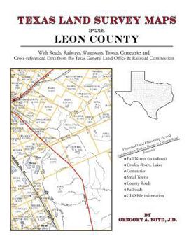 Paperback Texas Land Survey Maps for Leon County Book
