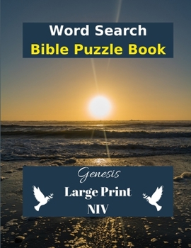 Paperback Word Search Bible Puzzle Book: Genesis in Large Print NIV [Large Print] Book