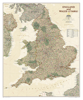 Unbound National Geographic England and Wales Wall Map - Executive - Laminated (30 X 36 In) Book